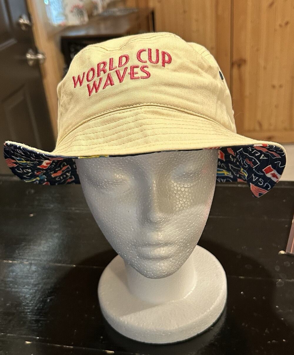 San Diego Wave FC World Cup Waves Bucket Hat Tan Khaki Soccer One Size - VGC